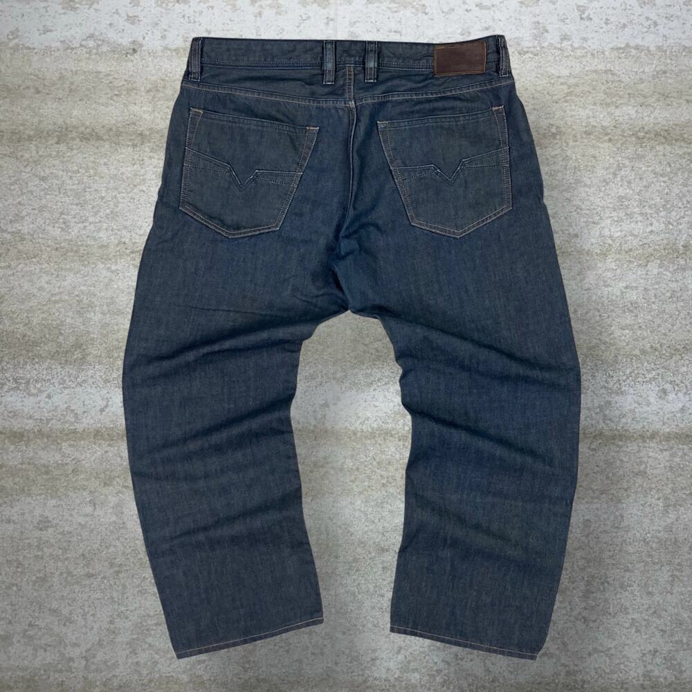 Vintage 90s Diesel Jeans 38x28 Relaxed Fit Dark Navy Blue Wash Denim Larkee